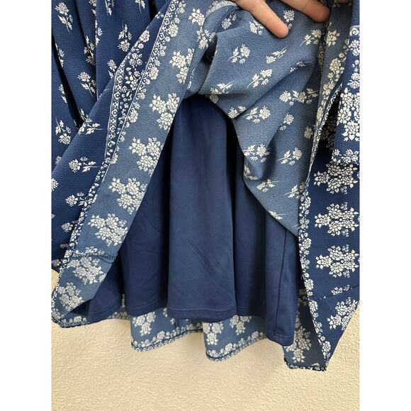 Xhilaration Womens Dress Size XXL Blue Long Sleeve Surplice Lined - Picture 4 of 13